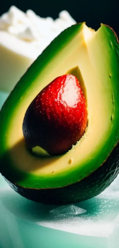 Vibrant avocado and artistic soap mobile wallpaper.