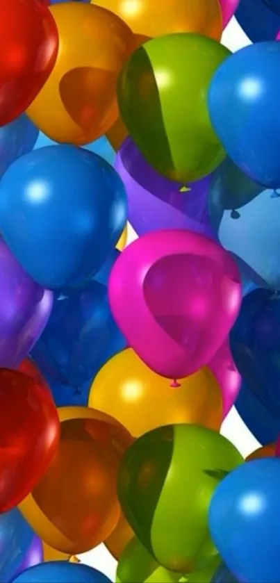 Colorful balloons in vibrant display wallpaper.
