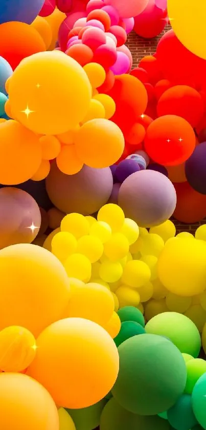 Vibrant mobile wallpaper with colorful balloons.