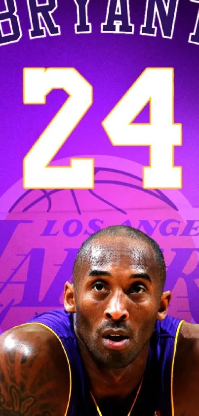 Vibrant wallpaper featuring a legendary basketball figure and number 24 jersey.