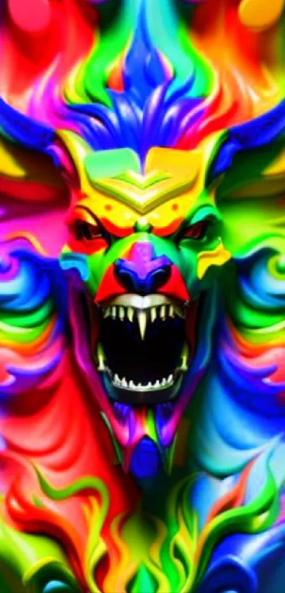 Vibrant beast artwork with colorful abstract design.