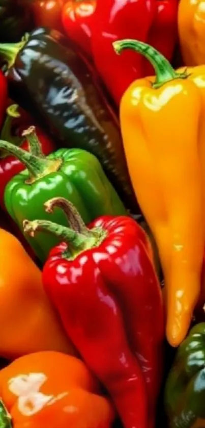 Vibrant collection of colorful bell peppers