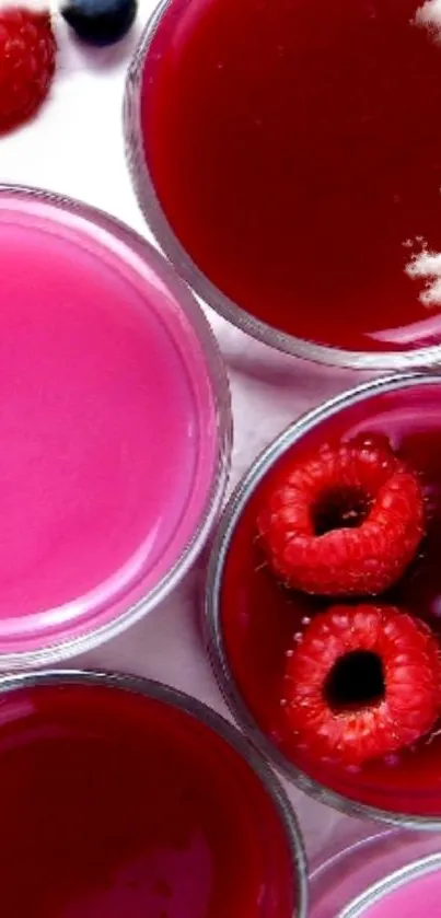 Vibrant wallpaper with raspberry tones and a fresh, colorful design.