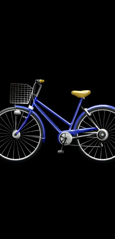 Stylish blue bicycle artwork on a black background, perfect for tech-savvy cyclists.