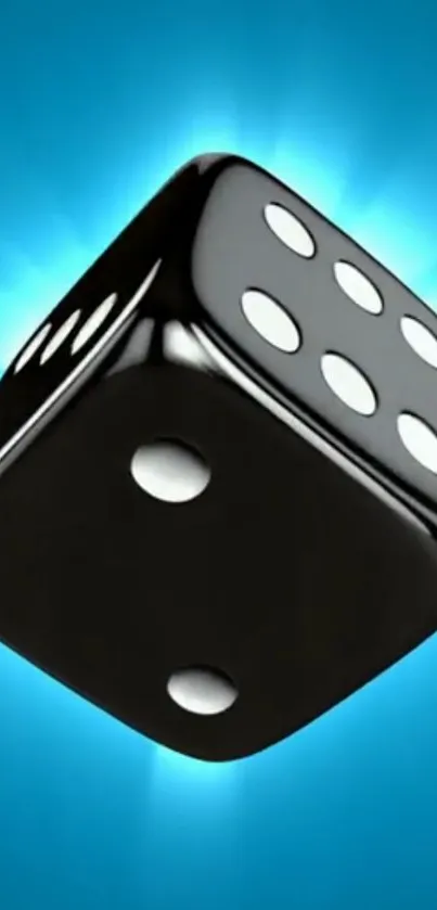 Black dice against a vibrant blue background.