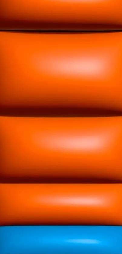 Vibrant orange and blue block pattern wallpaper.