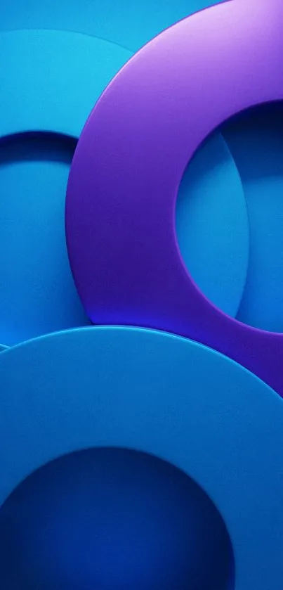 Vibrant abstract blue circles wallpaper for mobile.