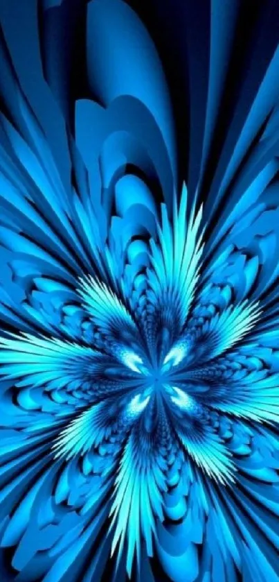 Vibrant blue abstract wallpaper with dynamic patterns and shapes for phones.