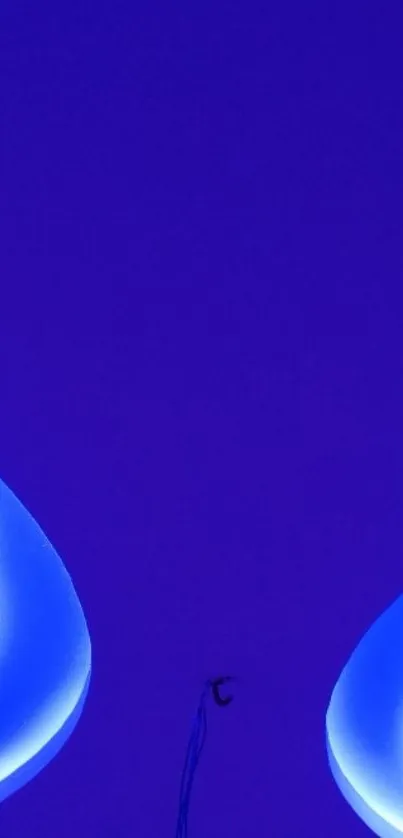 Vibrant blue abstract wallpaper with glowing curves.