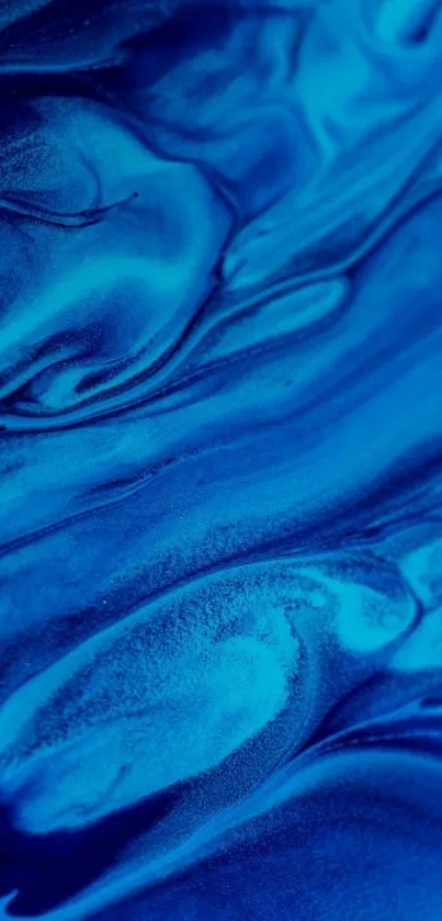 Vibrant blue abstract wallpaper with fluid patterns.