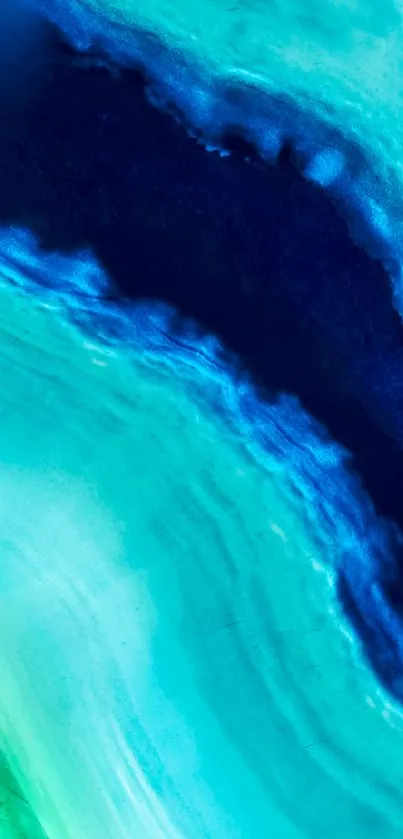 Abstract blue and turquoise ocean-inspired wallpaper.