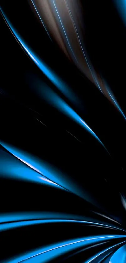 Abstract dark blue wallpaper with sleek, dynamic waves.