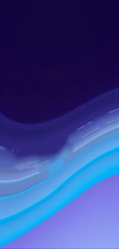 Abstract mobile wallpaper with fluid blue and purple waves, featuring a smooth gradient.