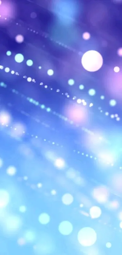 Vibrant blue bokeh wallpaper with light orbs.