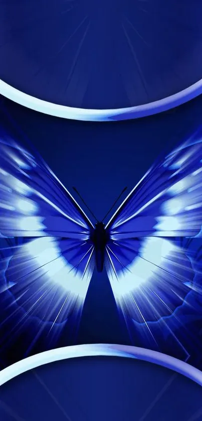 Vibrant blue butterfly mobile wallpaper design.