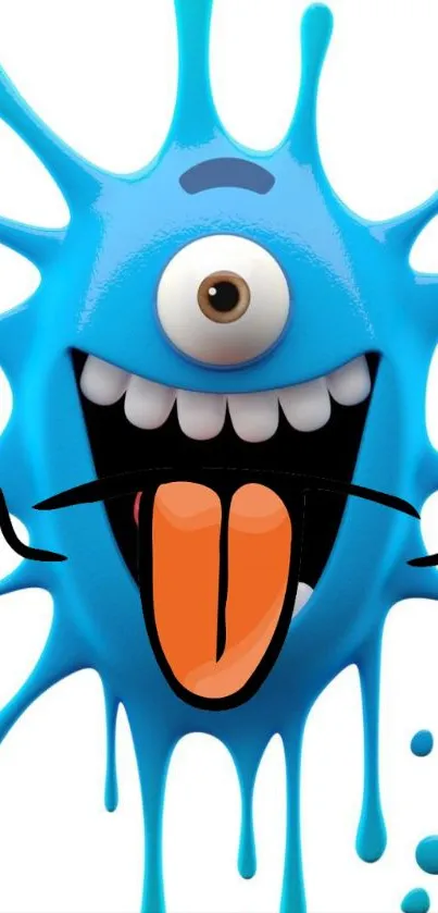 Vibrant blue cartoon monster with a fun expression.