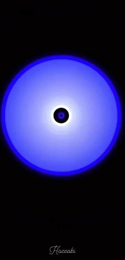 Blue circle on black background wallpaper.