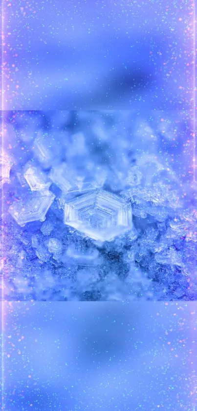 Vibrant blue crystal mobile wallpaper design.