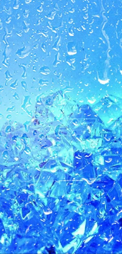 Vibrant blue crystal mobile wallpaper with shimmering texture.