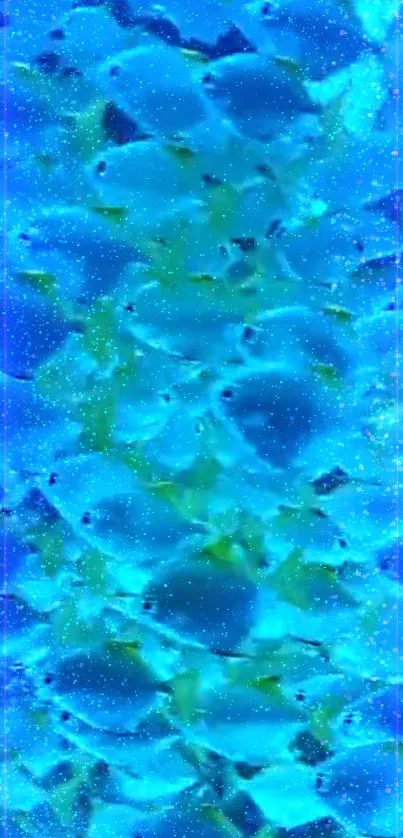 Vibrant blue fish pattern mobile wallpaper with serene aquatic theme.