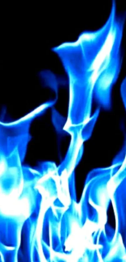 Vibrant blue flames creating an energetic mobile wallpaper design.