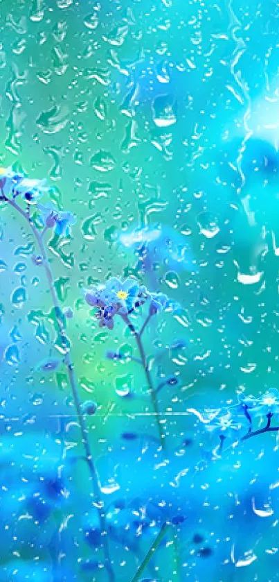 Vibrant blue flowers with a blurred green background.