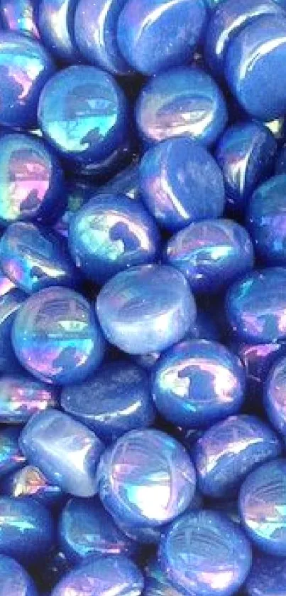 Vibrant blue gemstones with iridescent highlights for a stunning mobile wallpaper.