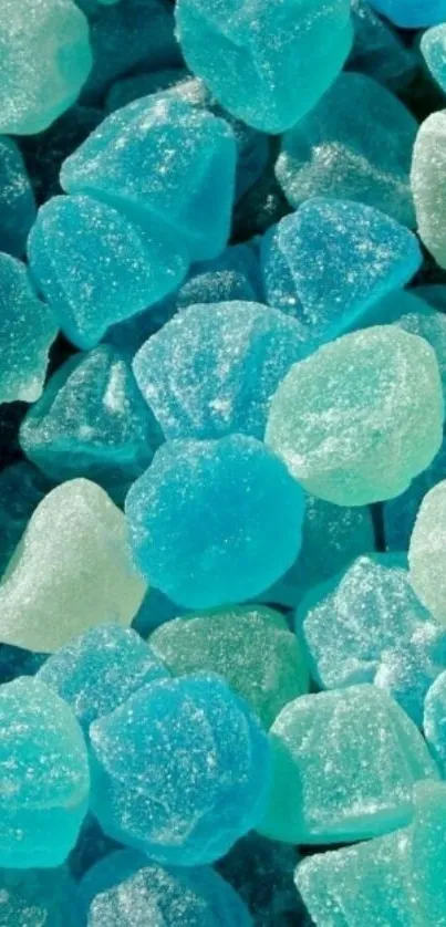 Close-up of vibrant blue gemstones creating a soothing mobile wallpaper design.