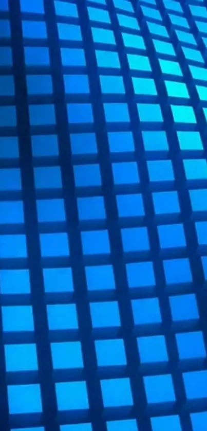 Blue geometric grid wallpaper for mobile phones.