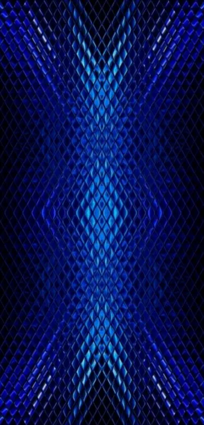 Vibrant blue geometric pattern wallpaper