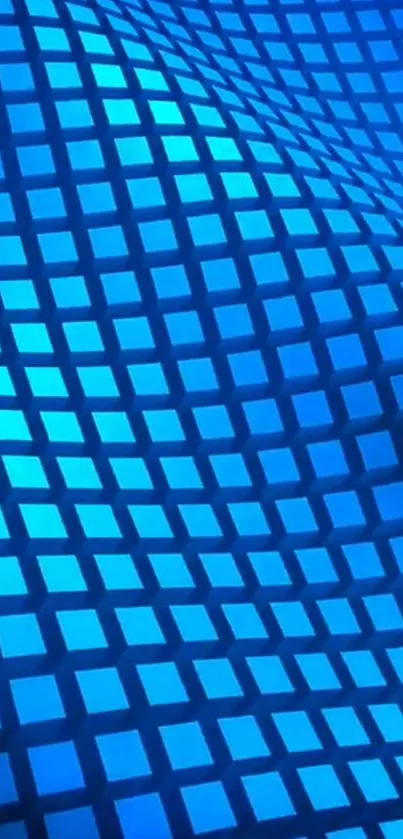 Vibrant blue grid pattern mobile wallpaper with a modern geometric design.