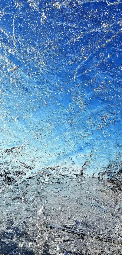 Dynamic blue ice texture mobile wallpaper.