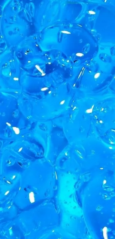 Vibrant blue jelly-like texture wallpaper for mobile screens.