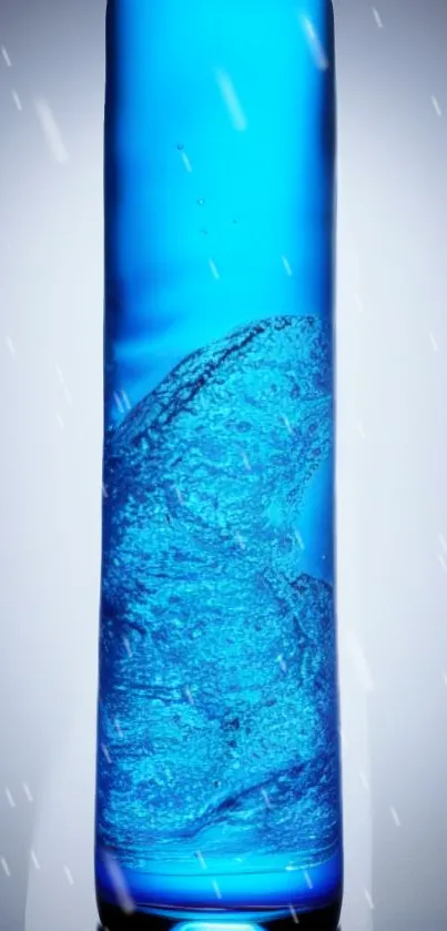 Vibrant blue liquid wallpaper with abstract bubbles.