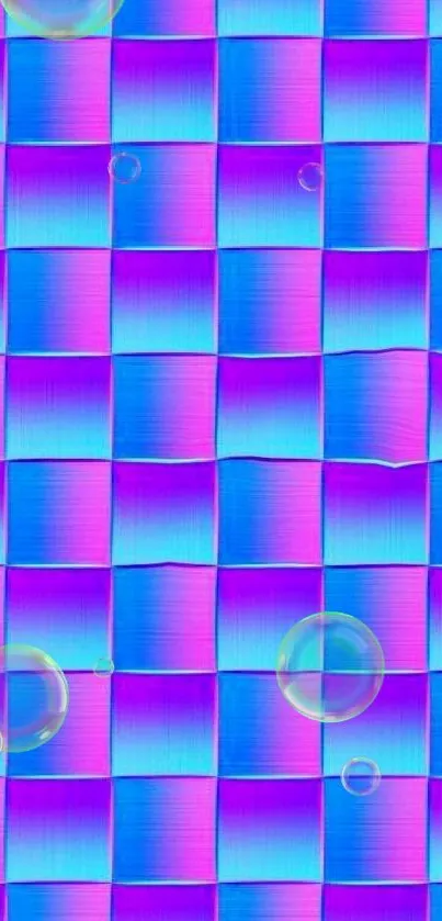 Colorful blue and purple gradient geometric wallpaper.