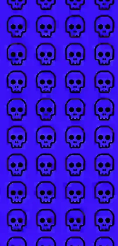 A vibrant blue skull pattern wallpaper for mobile phones.