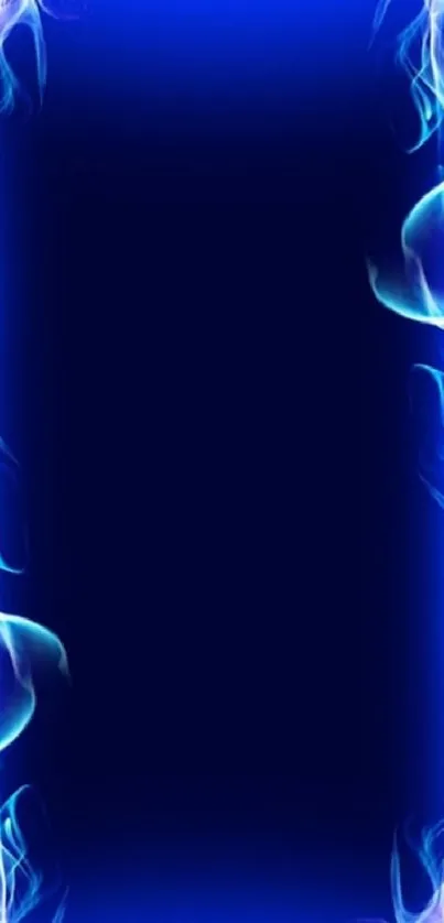 Vibrant blue smoke wallpaper with glowing edges.