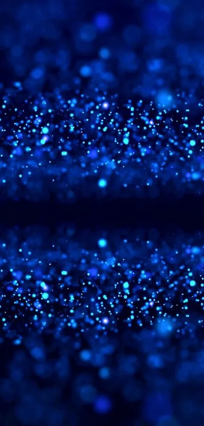 Vibrant blue sparkling mobile wallpaper with glittering effect.