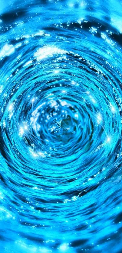 Vibrant blue spiral abstract art wallpaper for mobile devices.