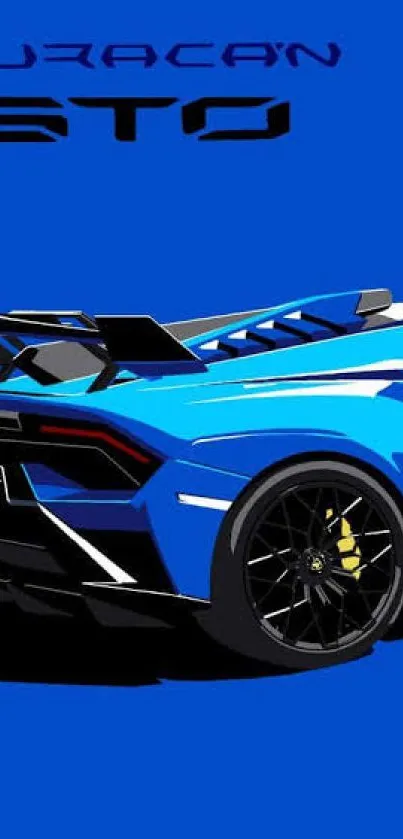 Blue sports car with sleek design on vibrant background.