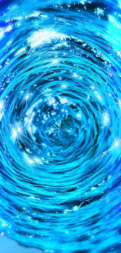 Abstract vibrant blue swirl wallpaper for mobile.