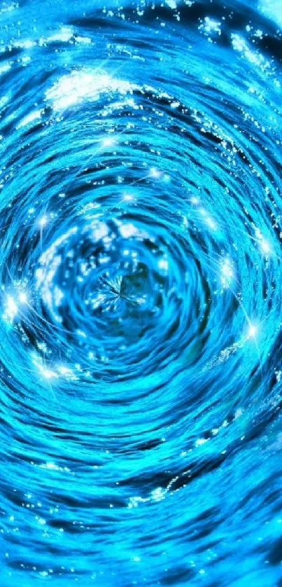 Vibrant blue swirl pattern with light reflections.