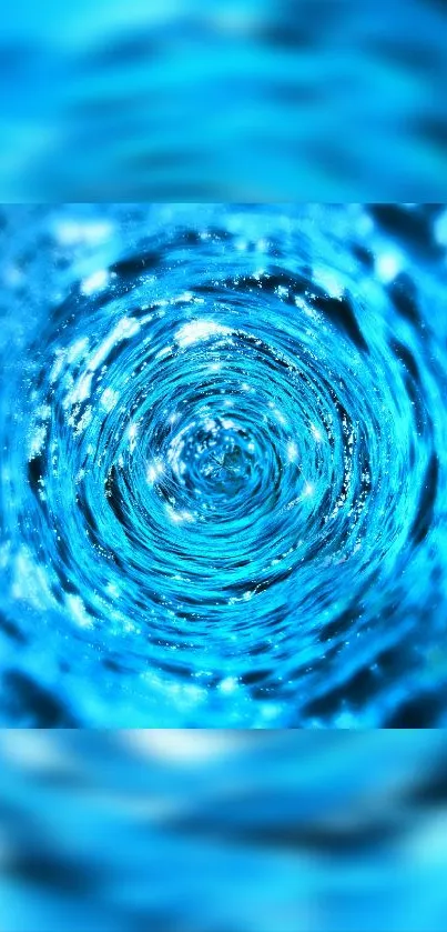 Dynamic blue vortex abstract wallpaper with vibrant energy.