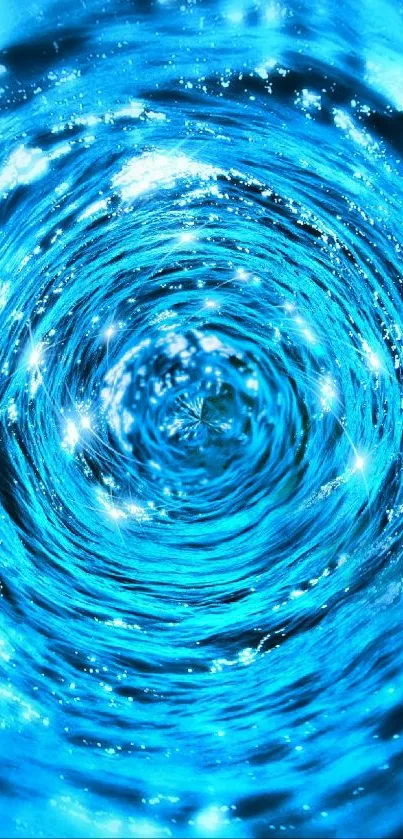 Mesmerizing vibrant blue vortex wallpaper with swirling patterns.