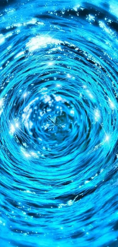 Vibrant blue water spiral with dynamic swirls