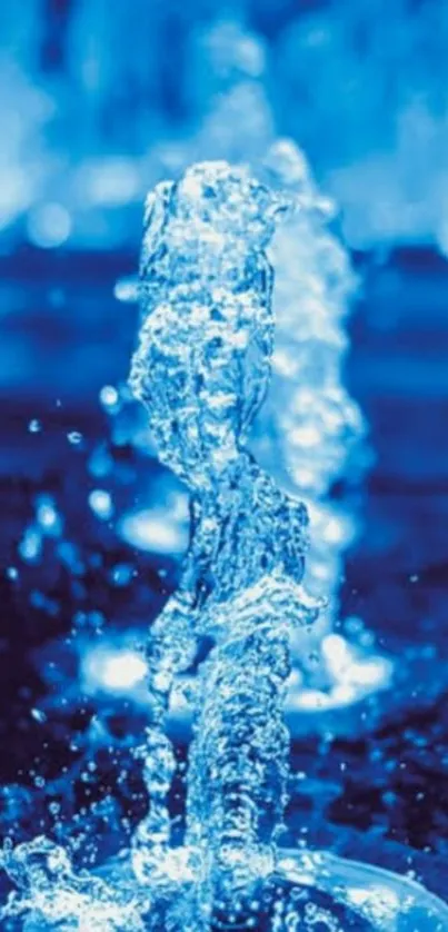 Vibrant splash of blue water creating dynamic motion on a mobile wallpaper.