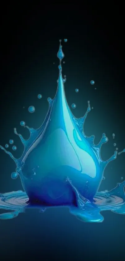 Vibrant blue splash art wallpaper with fluid design.