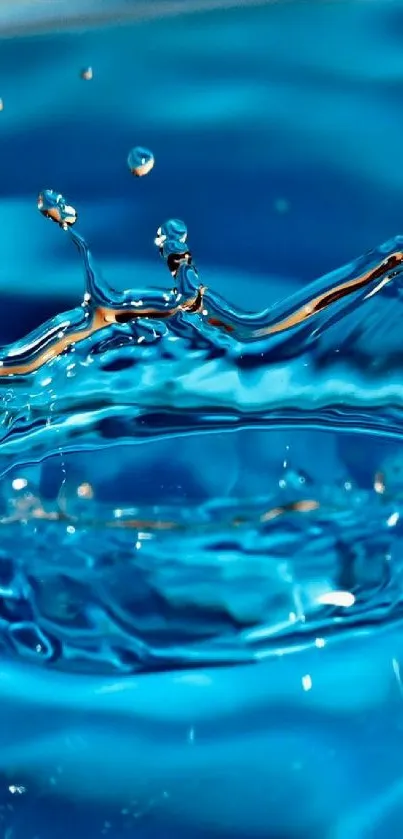 Vibrant blue water splash art for mobile wallpaper.