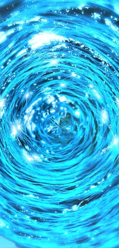 Mesmerizing blue swirl wallpaper with water and light reflections.