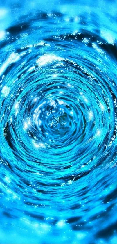 Mesmerizing blue water tunnel with swirling effect.